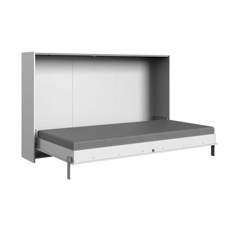 Wimex Juist Schrankbett 120x200 cm in Weiß als Freisteller in aufgeklapptem Zustand.