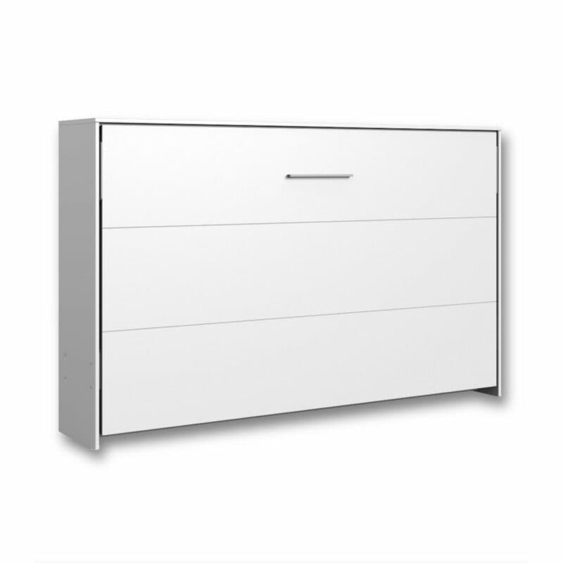 Wimex Juist Schrankbett 120x200 cm in Weiß als Freisteller in zugeklapptem Zustand.