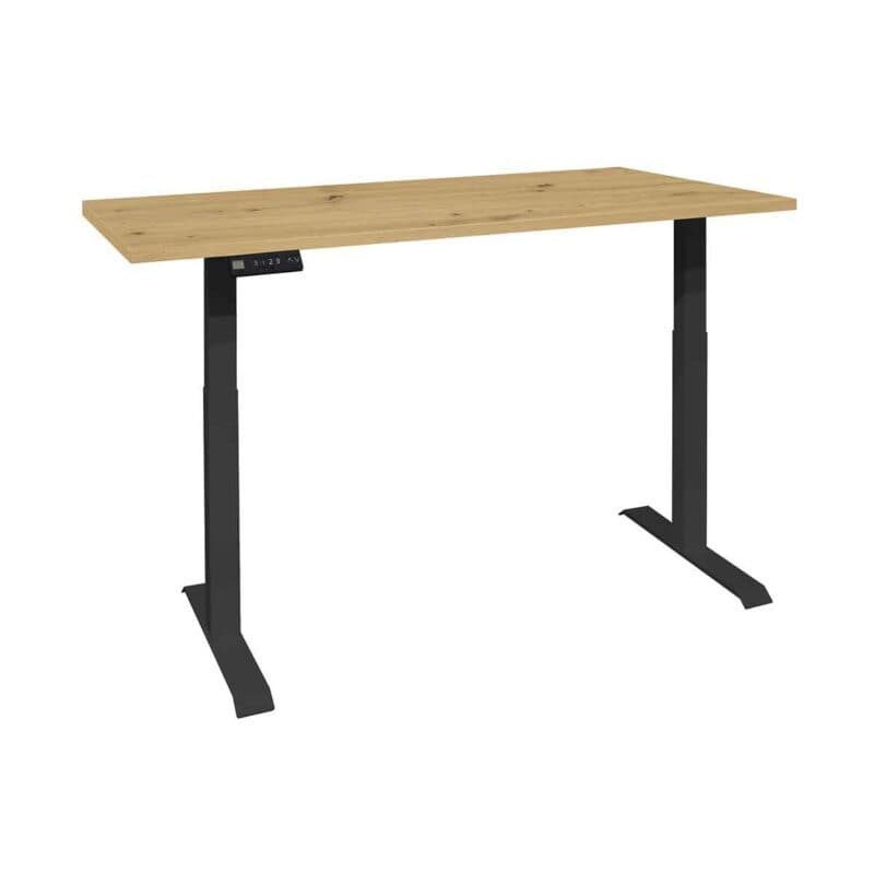 Trendstore Multi-TS Office Schreibtisch mit Tischplatte in Asteiche Nachbildung und Gestell in Schwarz