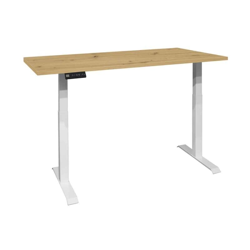 Trendstore Multi-TS Office Schreibtisch mit Tischplatte in Asteiche Nachbildung und Gestell in Weiß