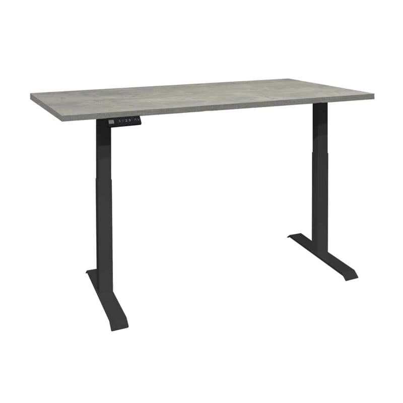 Trendstore Multi-TS Office Schreibtisch mit Tischplatte in Beton-Optik und Gestell in Schwarz