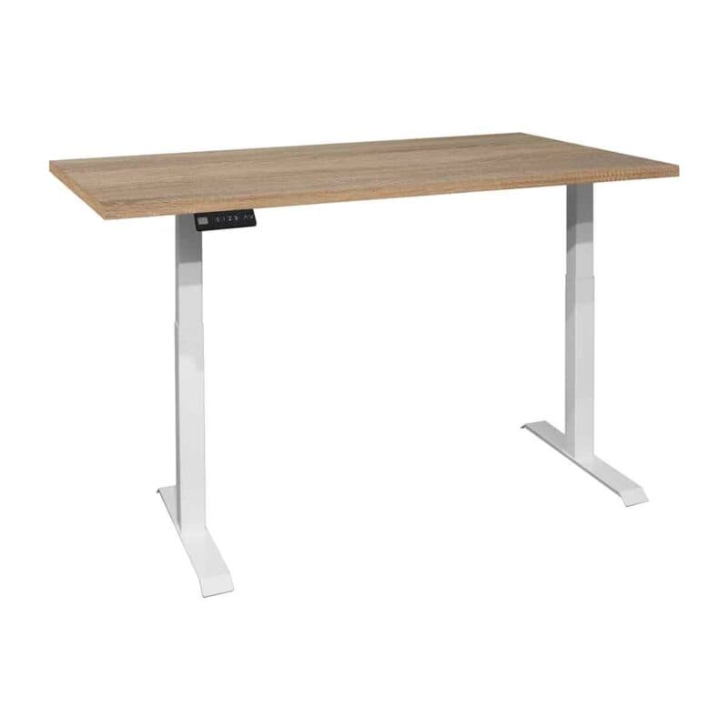 Trendstore Multi-TS Office Schreibtisch mit Tischplatte in Eiche sägerau Nachbildung und Gestell in Weiß