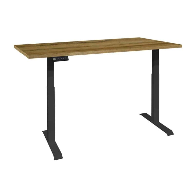 Trendstore Multi-TS Office Schreibtisch mit Tischplatte in Grandson Oak Dekor und Gestell in Schwarz