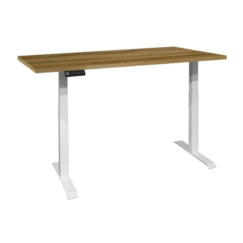 Trendstore Multi-TS Office Schreibtisch mit Tischplatte in Grandson Oak Dekor und Gestell in Weiß