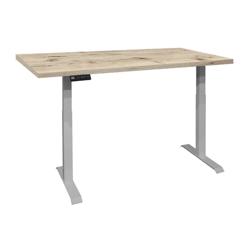 Trendstore Multi-TS Office Schreibtisch mit Tischplatte in Sandeiche Nachbildung und Gestell in Silber