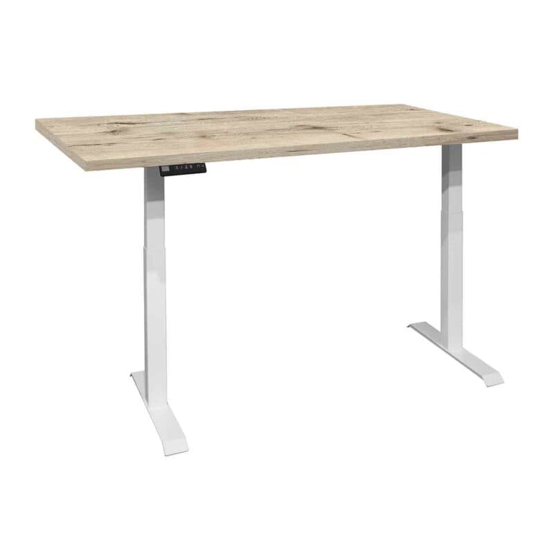 Trendstore Multi-TS Office Schreibtisch mit Tischplatte in Sandeiche Nachbildung und Gestell in Weiß