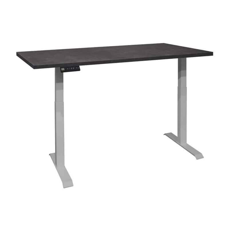 Trendstore Multi-TS Office Schreibtisch mit Tischplatte in Schwarzstahl Dekor und Gestell in Silber