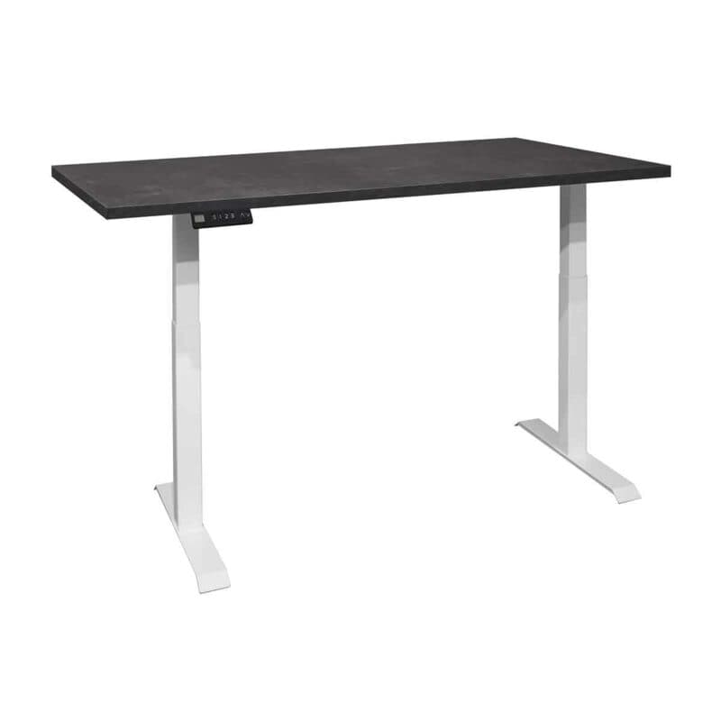 Trendstore Multi-TS Office Schreibtisch mit Tischplatte in Schwarzstahl Dekor und Gestell in Weiß