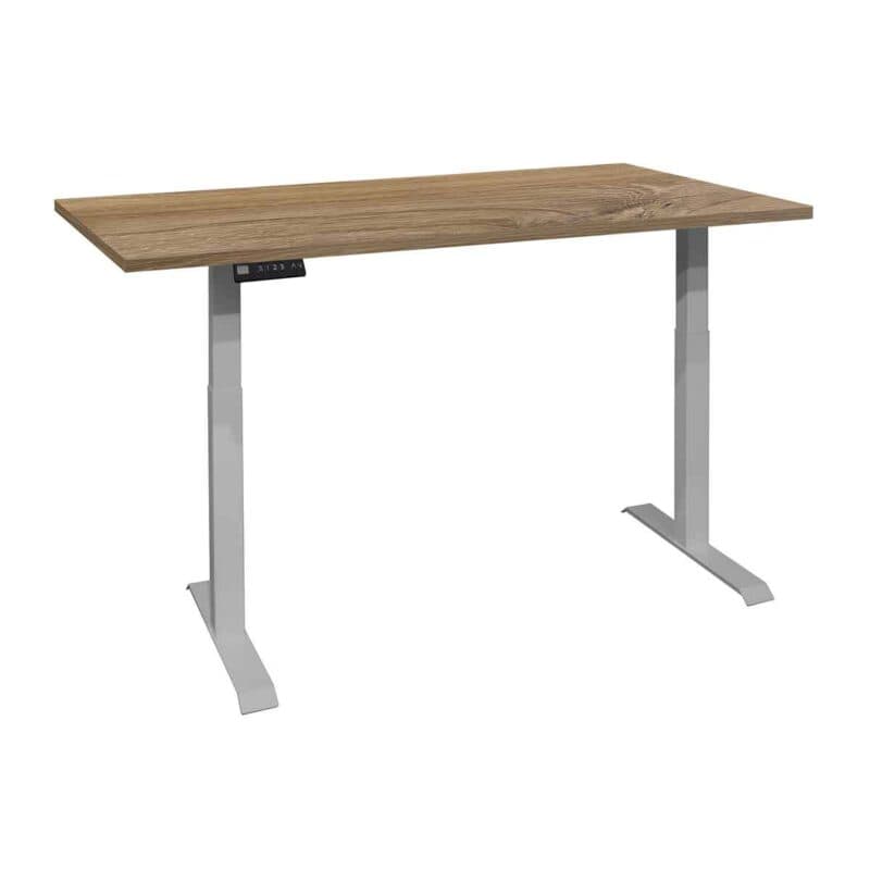 Trendstore Multi-TS Office Schreibtisch mit Tischplatte in Sterling Oak Dekor und Gestell in Silber