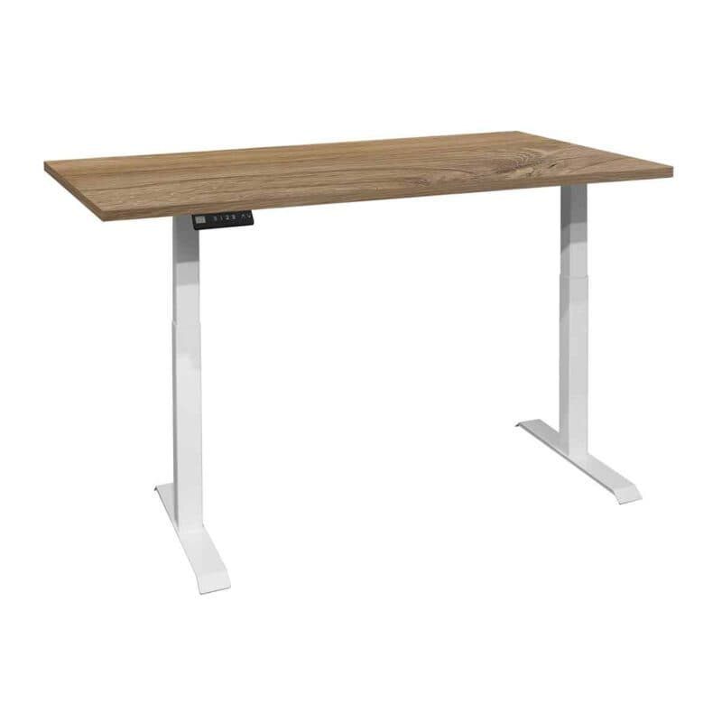 Trendstore Multi-TS Office Schreibtisch mit Tischplatte in Sterling Oak Dekor und Gestell in Weiß