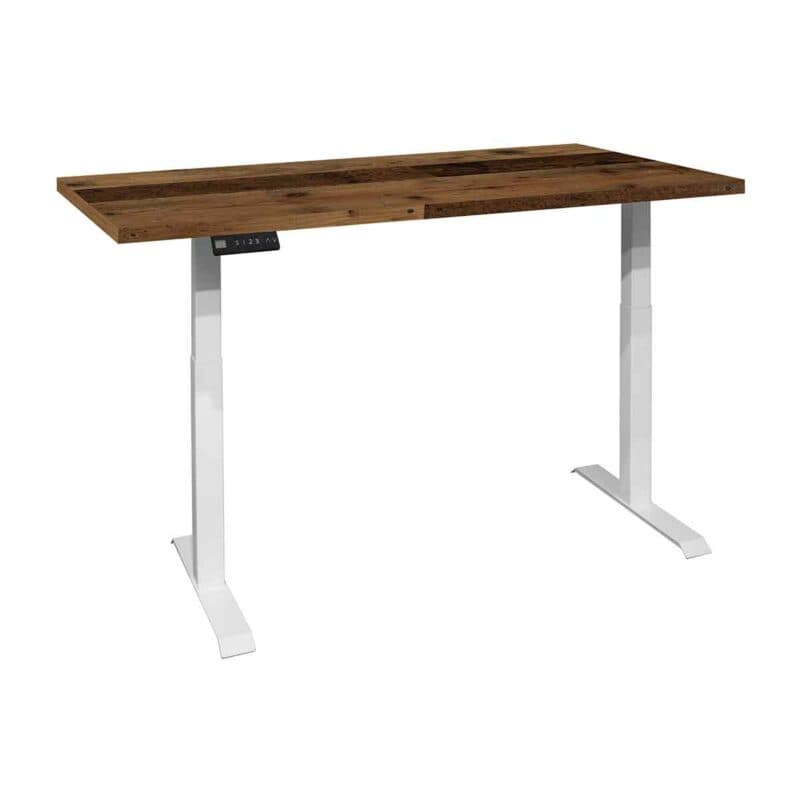 Trendstore Multi-TS Office Schreibtisch mit Tischplatte in Texas Oak Dekor und Gestell in Weiß