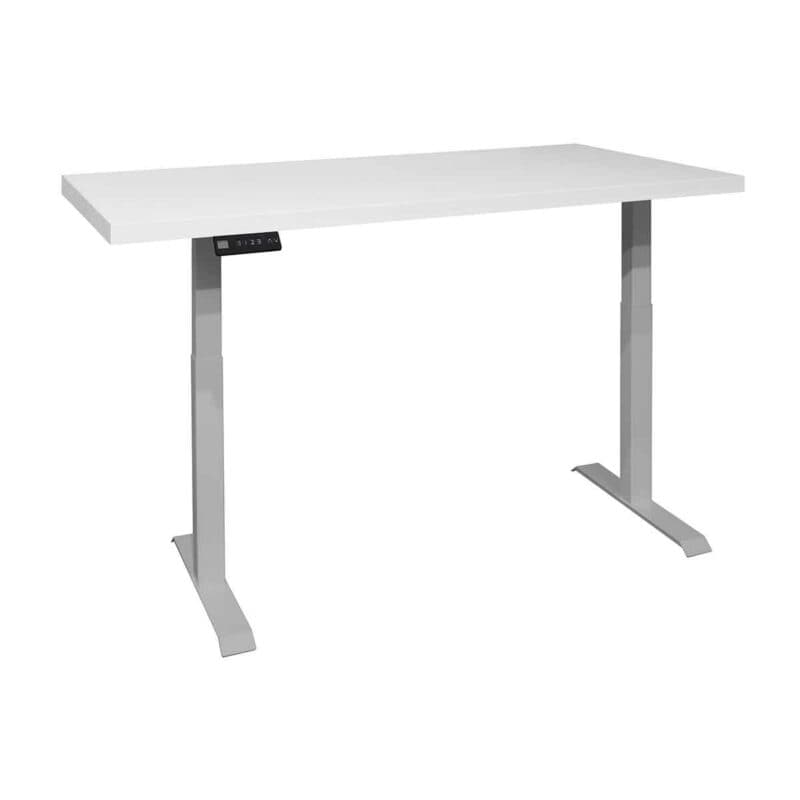 Trendstore Multi-TS Office Schreibtisch mit Tischplatte in Lack weiß matt und Gestell in Silber