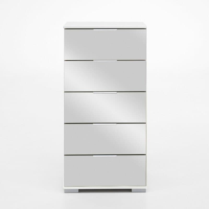 Wimex Easy Plus Kommode – Korpus Dekor weiß, Front Spiegelglas