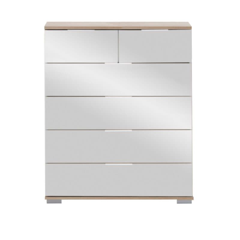 Wimex Easy Plus Kommode mit Front in Spiegelglas und Korpus in Eiche sägerau