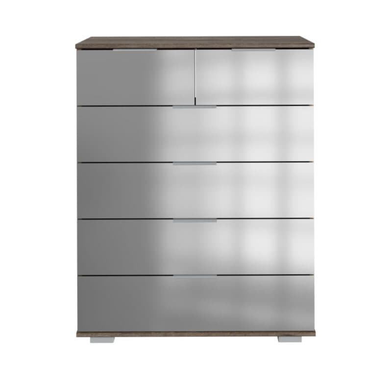Wimex Easy Plus Kommode mit Front in Spiegelglas und Korpus in Schlammeiche