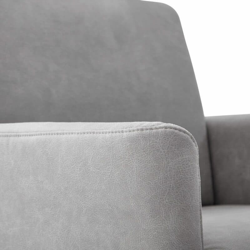 Calizza Interiors Lari Sessel mit Microfaser-Bezug Bulus Silber Detailansicht