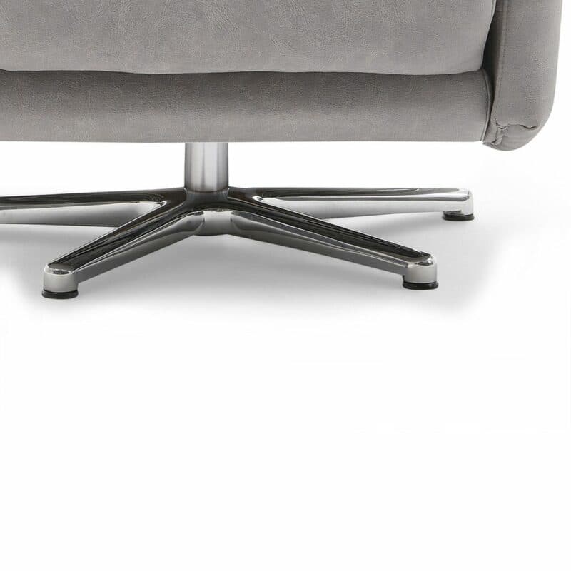 Calizza Interiors Lari Sessel mit Microfaser-Bezug Bulus Silber Fuß Detailansicht