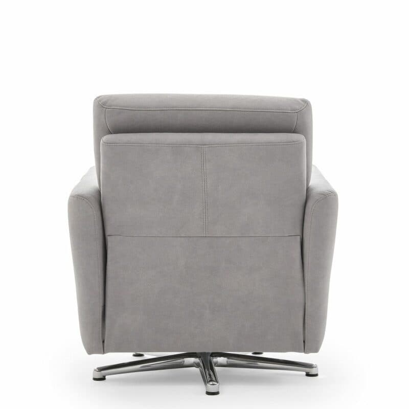Calizza Interiors Lari Sessel mit Microfaser-Bezug Bulus Silber Rückenansicht