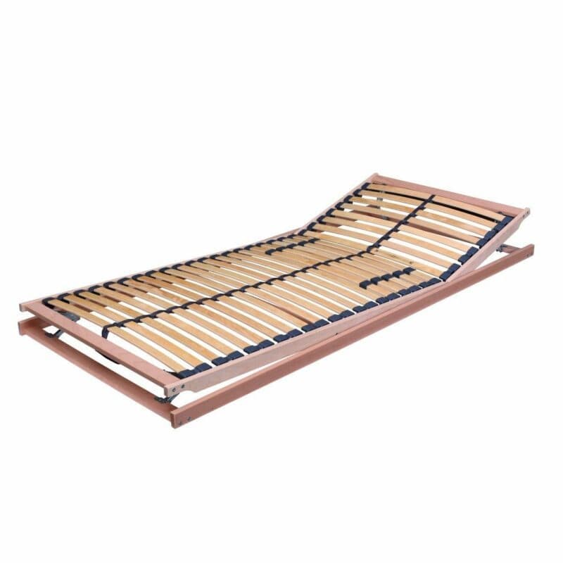 Hn8 Schwarzwald Schlafsysteme Hadice Lattenrost mit Härtegradregulierung un verstellbarem Fuß- und Kopfteil hochgeklappt.