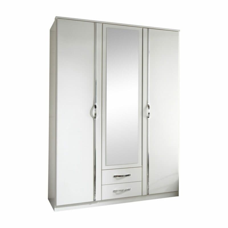 Wimex Duo Drehtürenschrank in Weiß mit Spiegel - Freisteller