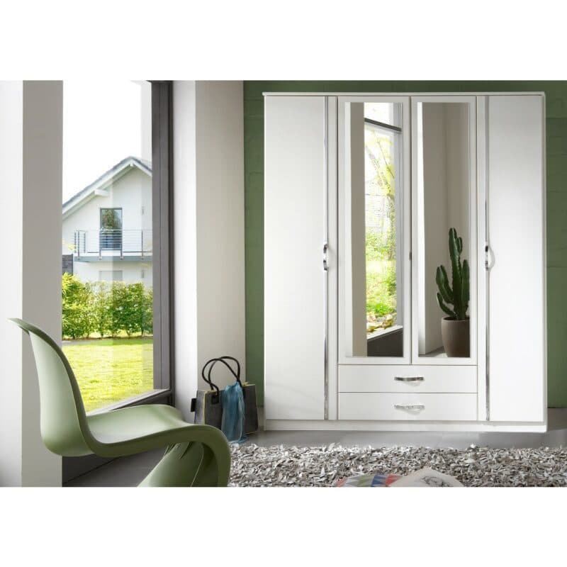 Wimex Duo Kleiderschrank mit Dekor in Weiß - Wohnbeispiel