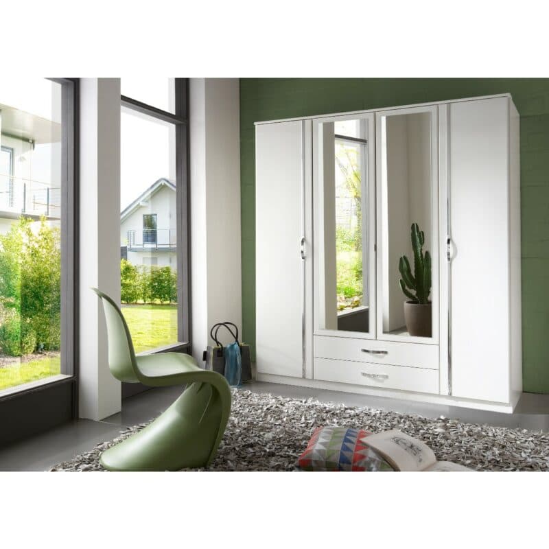 Wimex Duo Kleiderschrank mit Dekor in Weiß - Wohnbeispiel