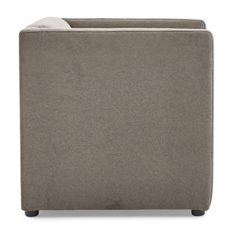 Calizza Interiors Grivola Sessel mit Bezug Flachgewebe Eco-Soil 12 cappuccino – Seitenansicht