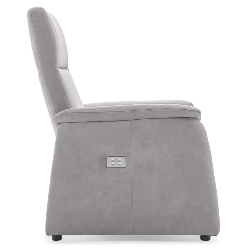 Calizza Interiors Topas Relaxsessel in Bezug Bulus Silber mit motorischer Verstellung.