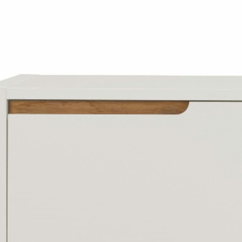 Tenzo Tabita TV-Bank in Weiß mit Eichenholz.