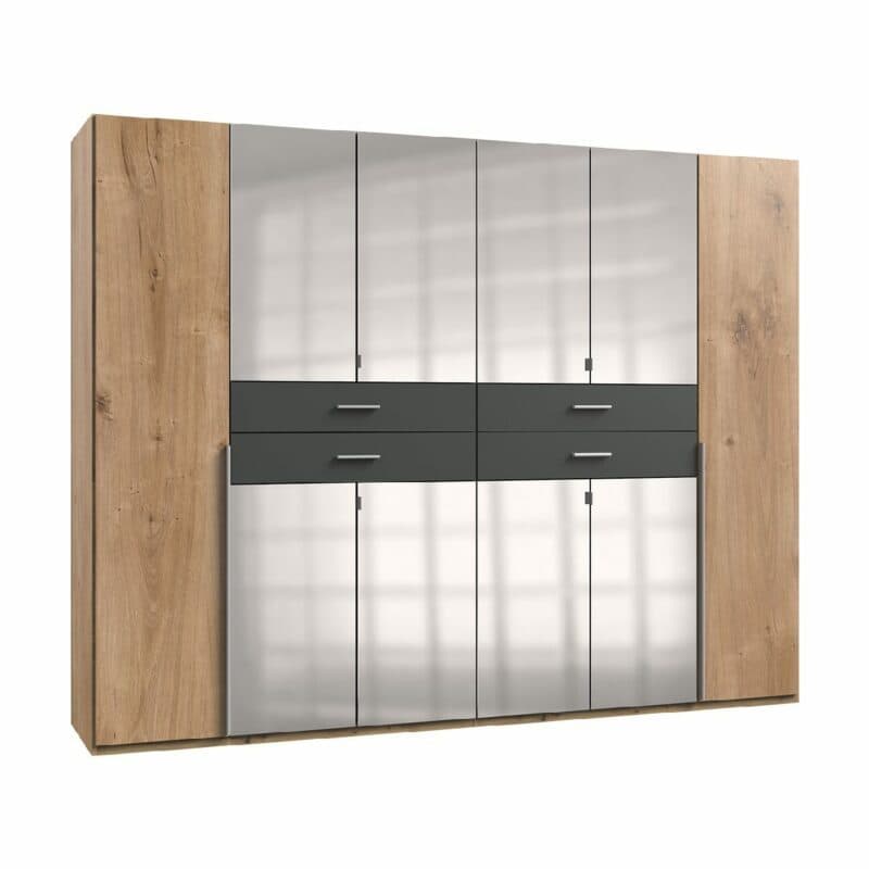 Wimex Denver Drehtürenschrank 10-türig mit Spiegel – Dekor Plankeneiche Nachbildung