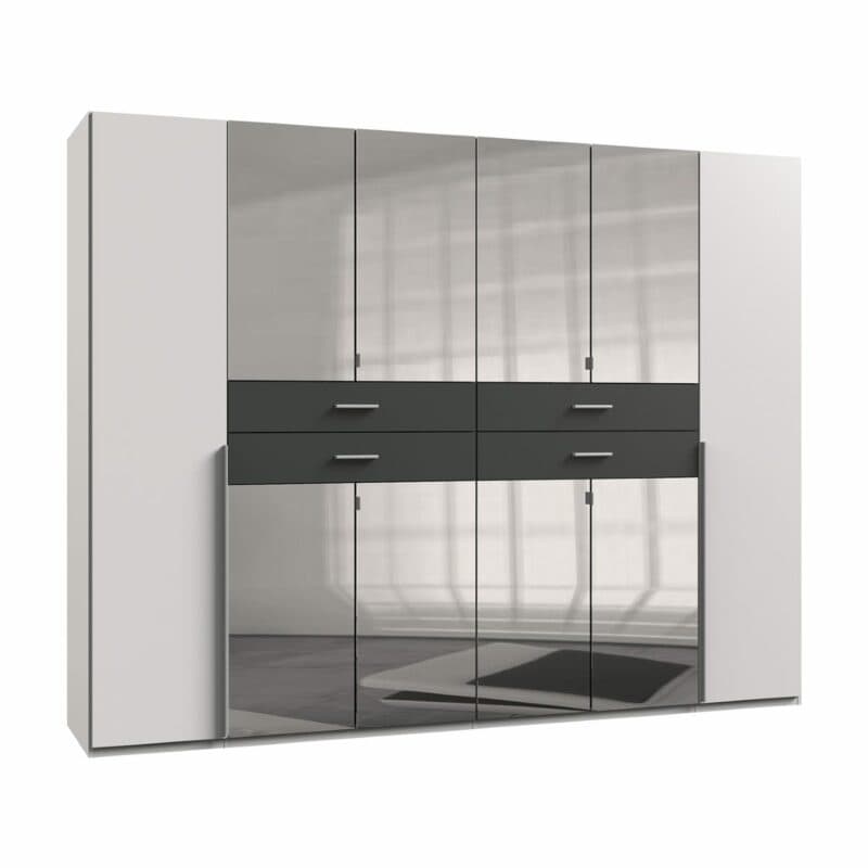 Wimex Denver Drehtürenschrank 10-türig mit Spiegel – Dekor weiß