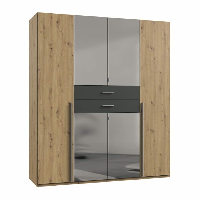 Wimex Denver Drehtürenschrank 6-türig mit Spiegel – Dekor Artisan Eiche Nachbildung