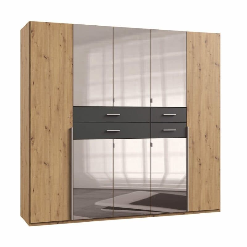Wimex Denver Drehtürenschrank 8-türig mit Spiegel – Dekor Artisan Eiche Nachbildung