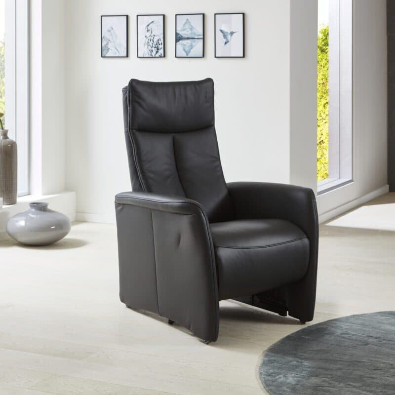 Couchliebe Lucky small Relaxsessel Bezug Leder Anthrazit Wohnbeispiel