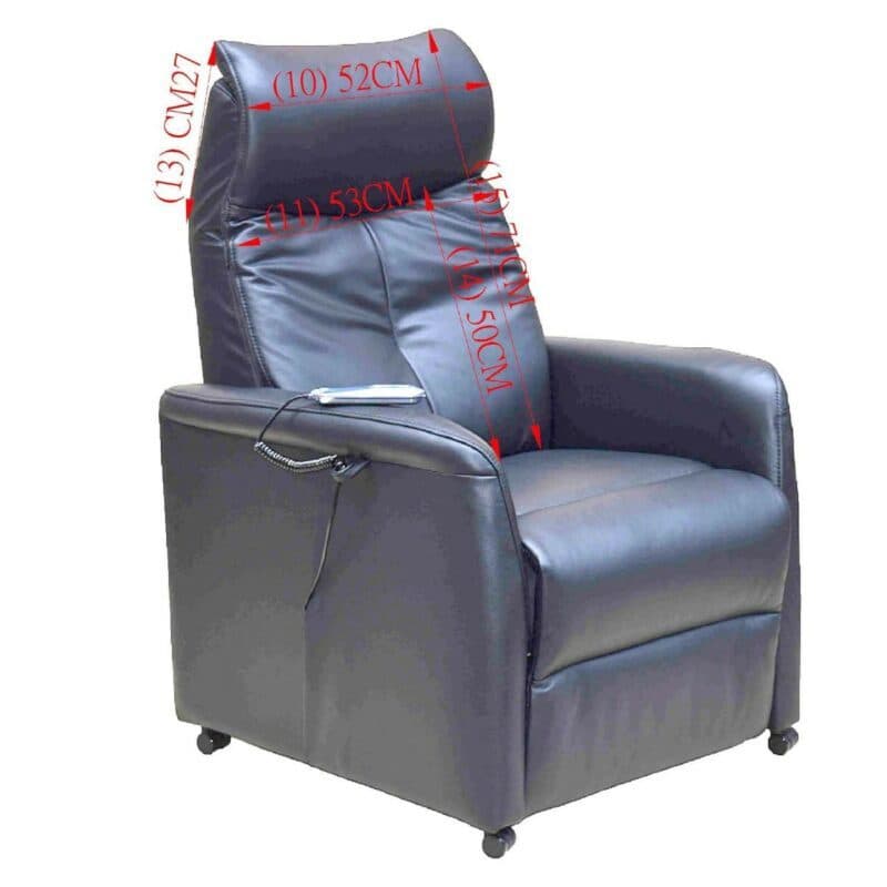 Louming Montreal Fernsehsessel mit Bezug aus Leder / PVC - Maßangaben Kopf- und Rückenteil