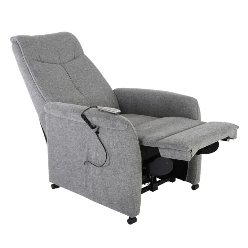 Louming Montreal Fernsehsessel mit Textilbezug in Belfast 15 grau - Ansicht Liegeposition