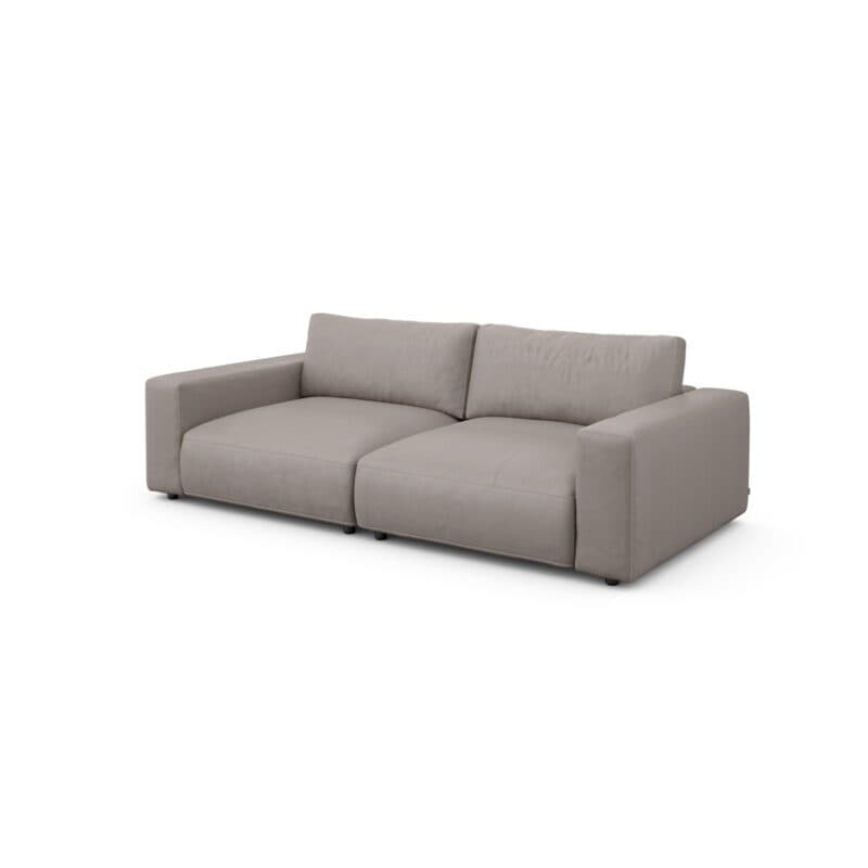 Musterring Lucia 2,5 Sitzer Puro bisquit Kontrastnaht Kreuzstichoptik seitlich