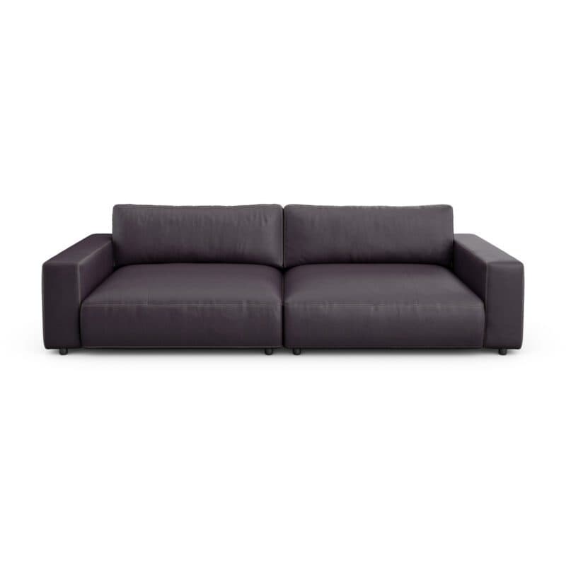 Musterring Lucia 2,5 Sitzer Puro bordeaux Kontrastnaht Zweinadelnaht frontal