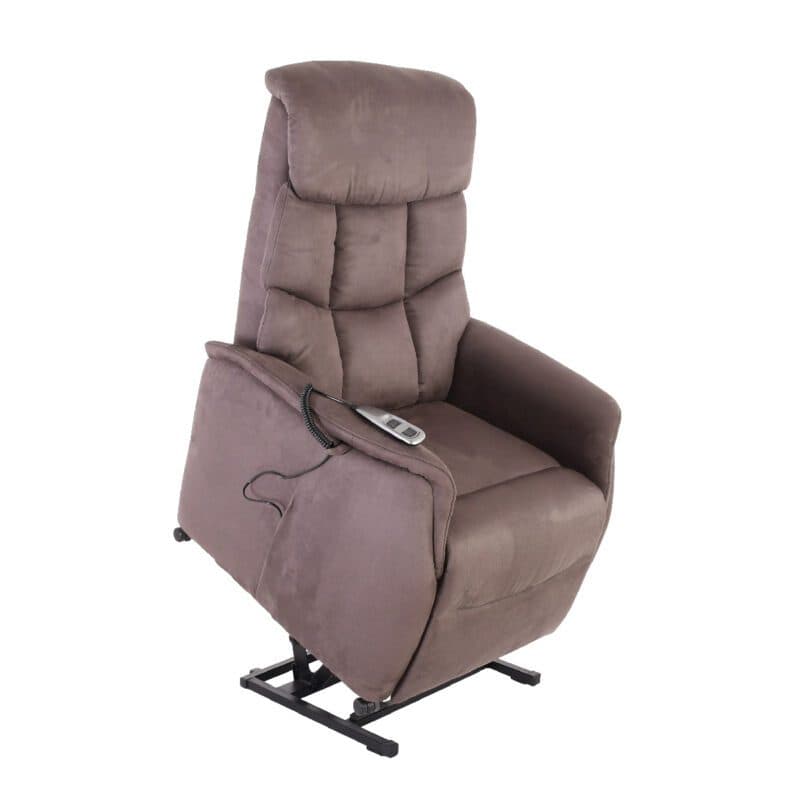 Louming Merida Fernsehsessel, 2-motorig mit Bezug Microfaser braun – Funktion Aufstehhilfe