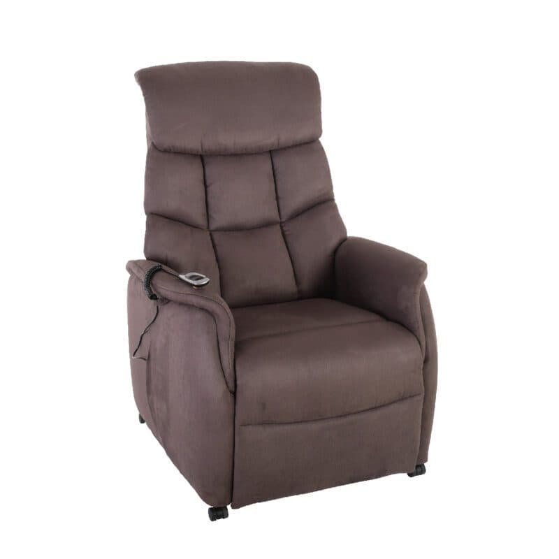 Louming Merida Fernsehsessel, 2-motorig mit Bezug Microfaser braun