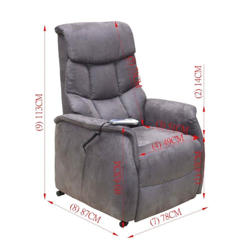 Louming Merida Fernsehsessel, 2-motorig mit Bezug Microfaser braun – Maße