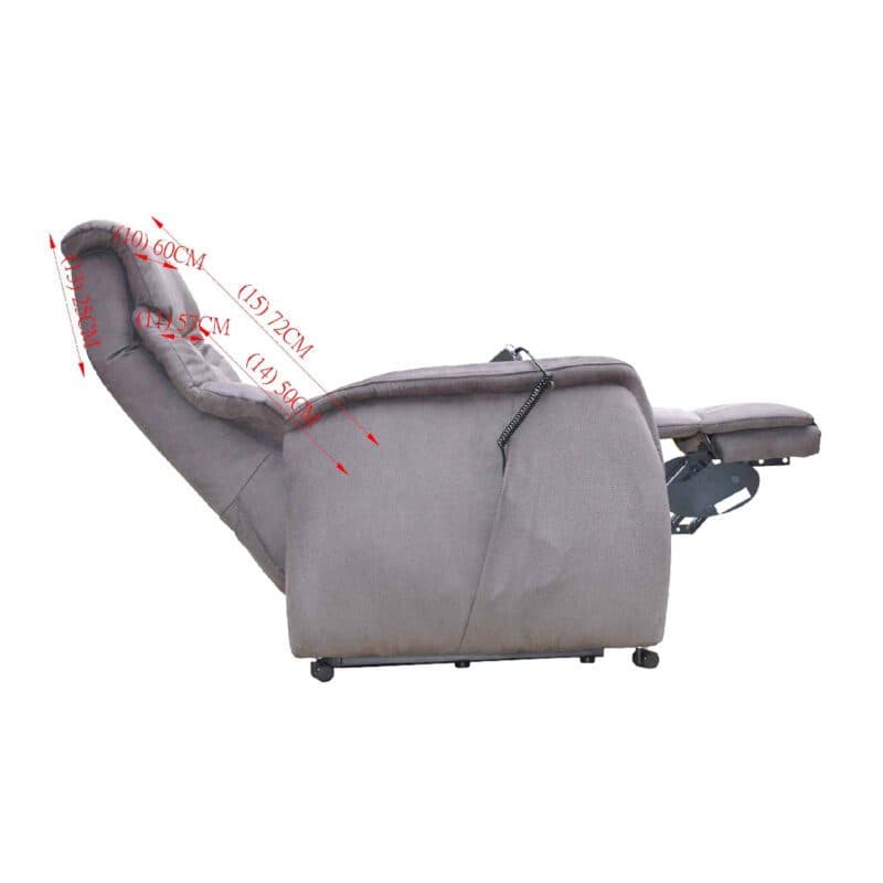 Louming Merida Fernsehsessel, 2-motorig mit Bezug Microfaser braun – Maße