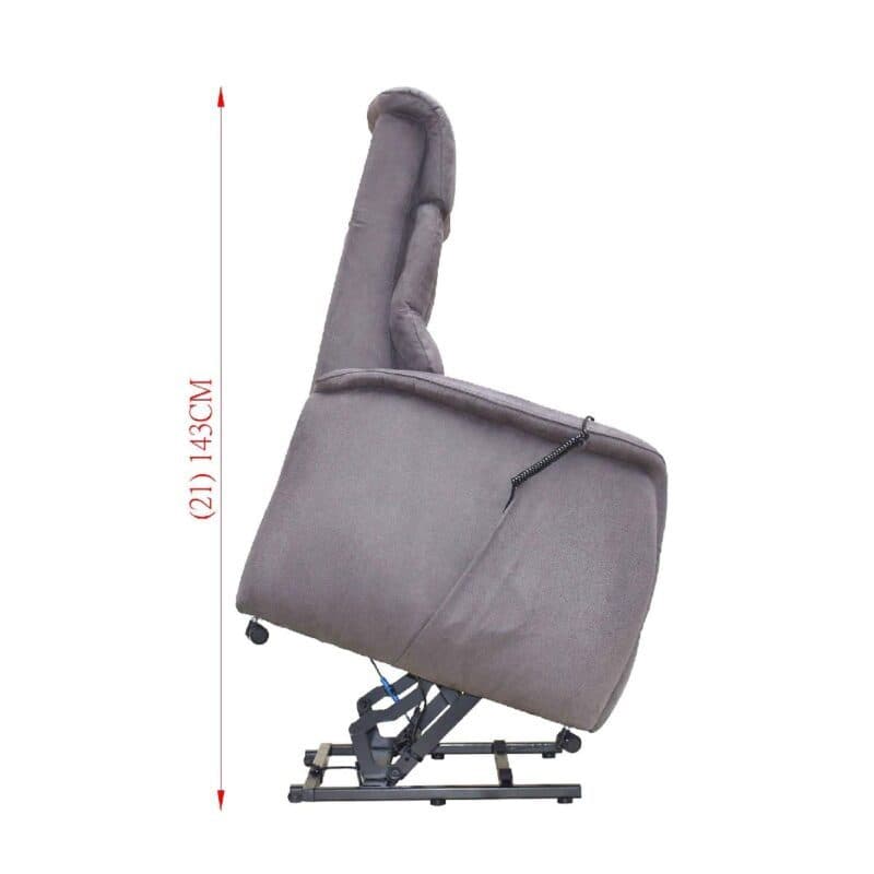 Louming Merida Fernsehsessel, 2-motorig mit Bezug Microfaser braun – Maße