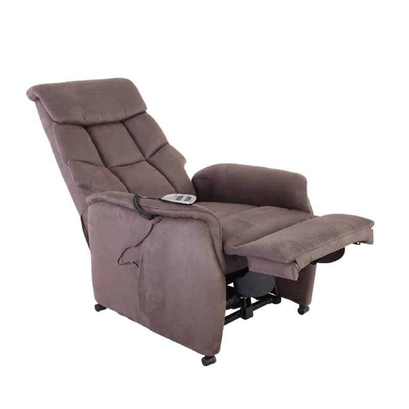 Louming Merida Fernsehsessel, 2-motorig mit Bezug Microfaser braun – Relaxposition