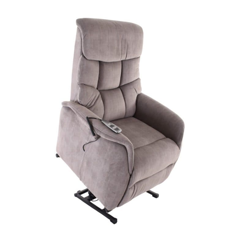 Louming Merida Fernsehsessel, 1-motorig mit Bezug Microfaser grau – Aufstehhilfe