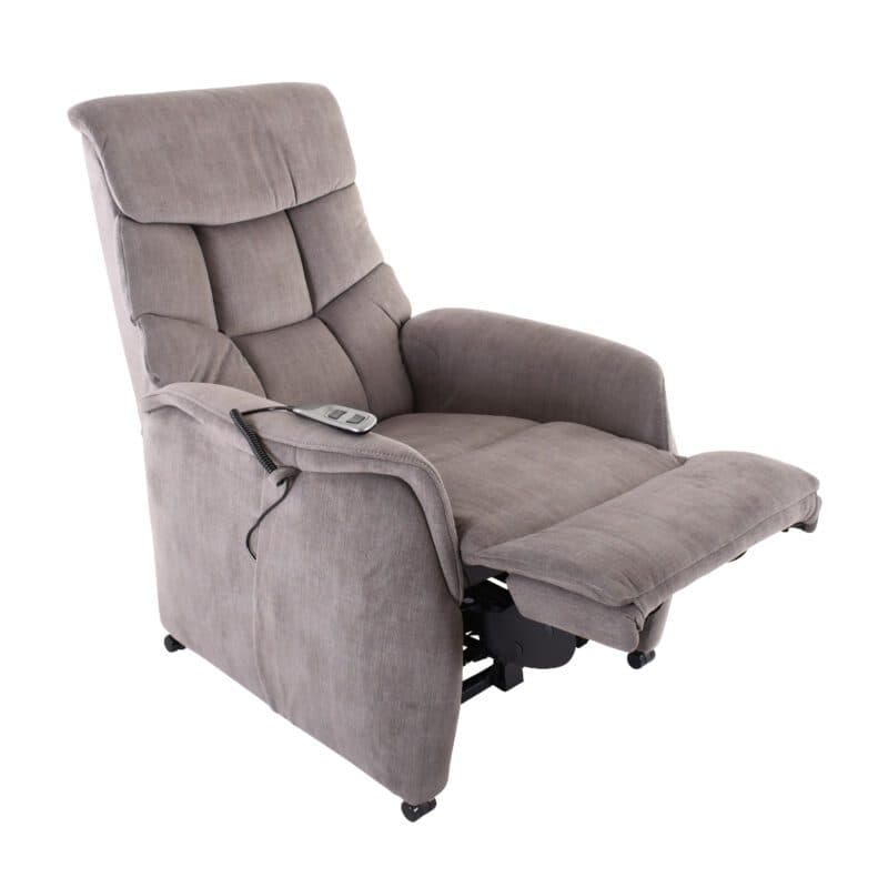 Louming Merida Fernsehsessel, 1-motorig mit Bezug Microfaser grau – Relaxposition