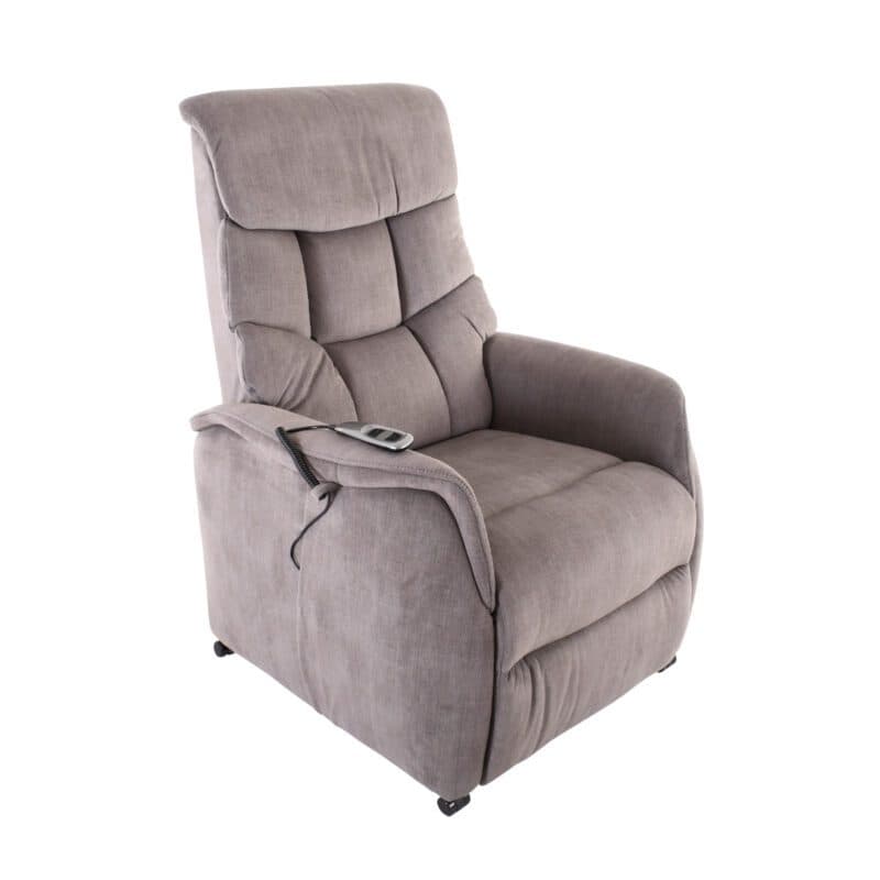 Louming Merida Fernsehsessel, 1-motorig mit Bezug Microfaser grau