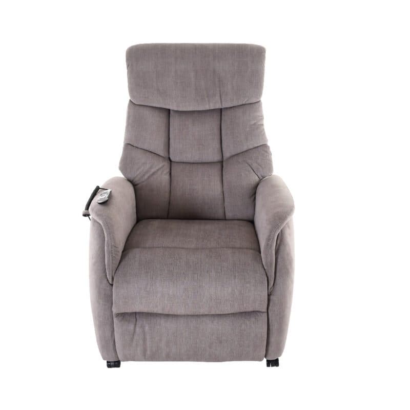 Louming Merida Fernsehsessel, 1-motorig mit Bezug Microfaser grau – Frontansicht