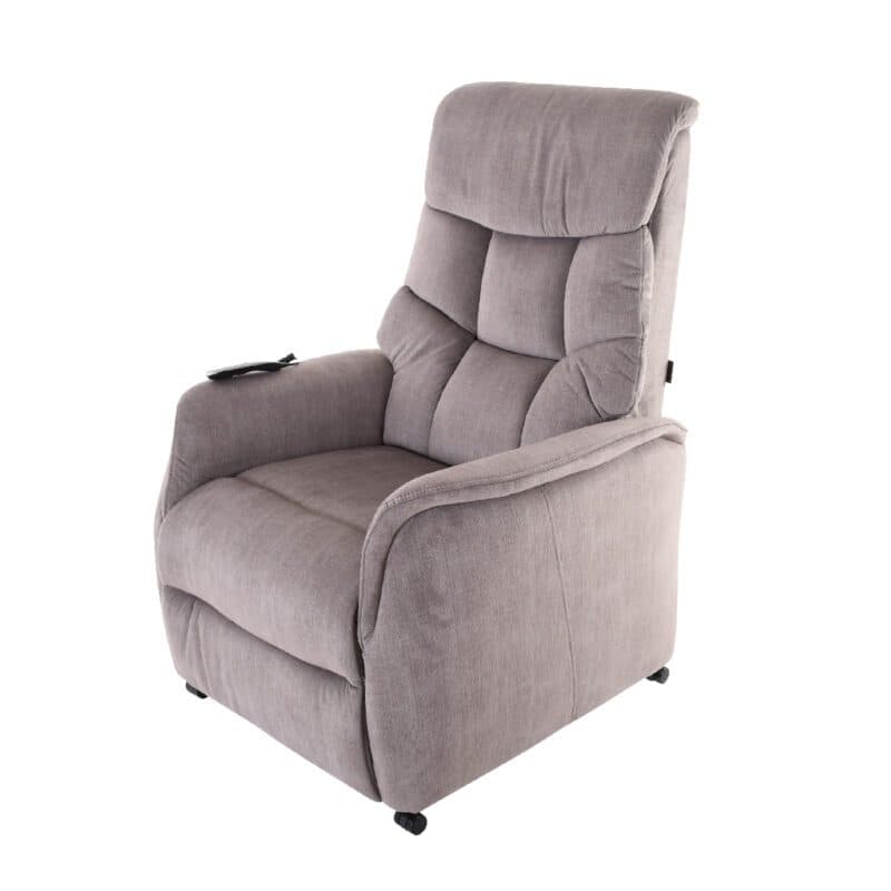 Louming Merida Fernsehsessel, 1-motorig mit Bezug Microfaser grau – Perspektive