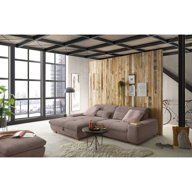 Set One by Musterring SO 1200 Sofa mit Cordbezug in Beige - Wohnbeispiel